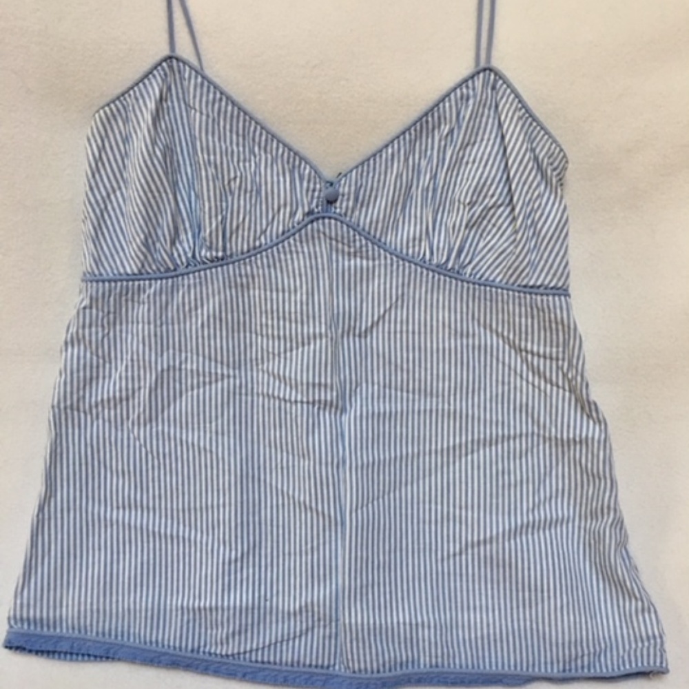 Blue and white striped tank top